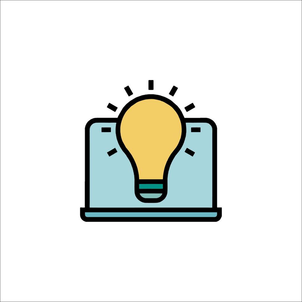 An icon of a light bulb on a computer screen vector