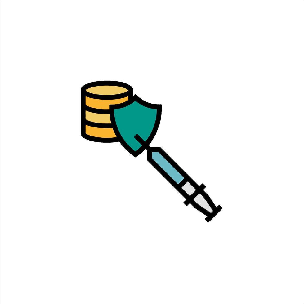 A syringe and a coin icon vector