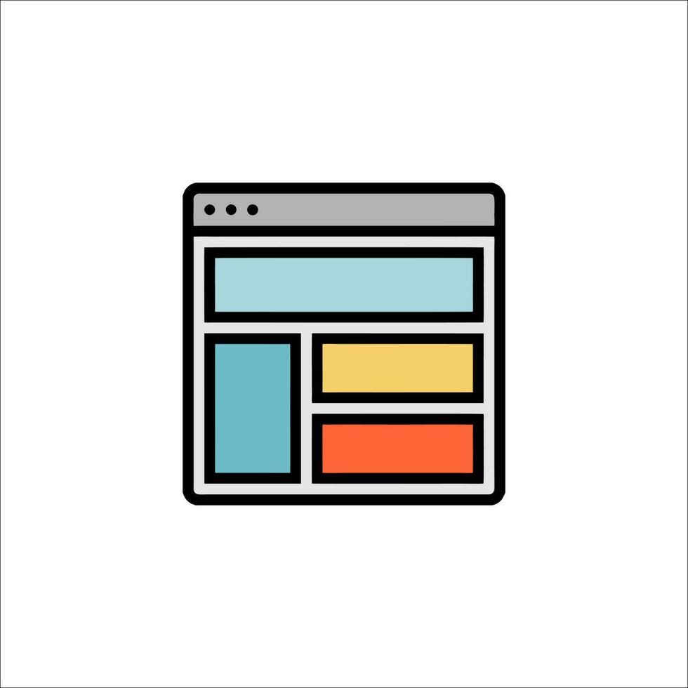 A web page icon with a colorful background vector