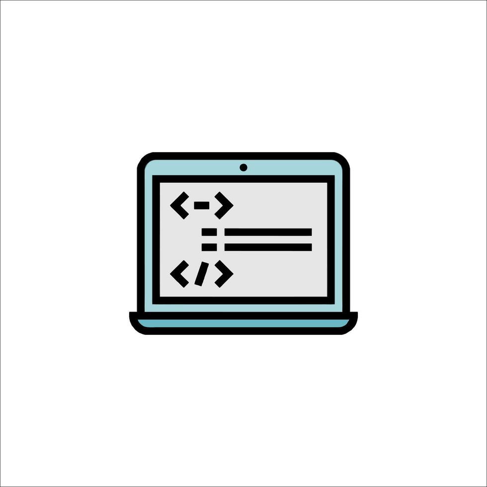 A laptop with code on it vector