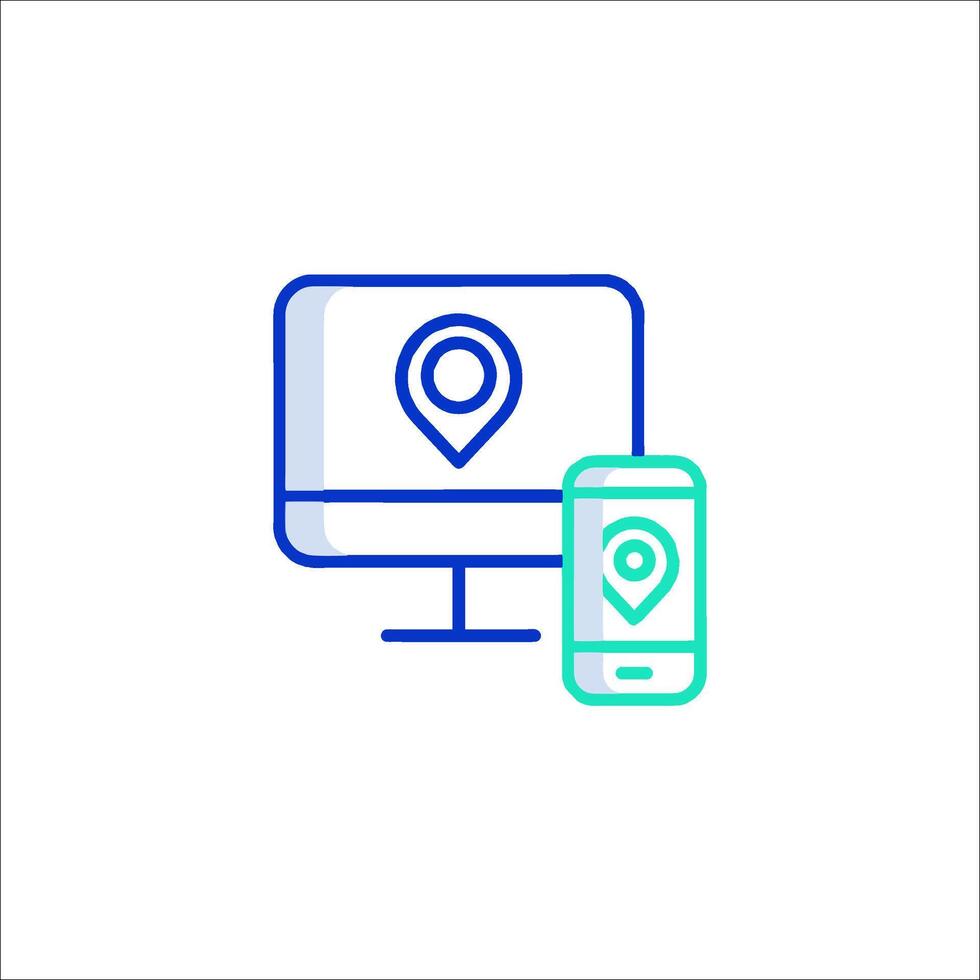 Mobile location icon vector