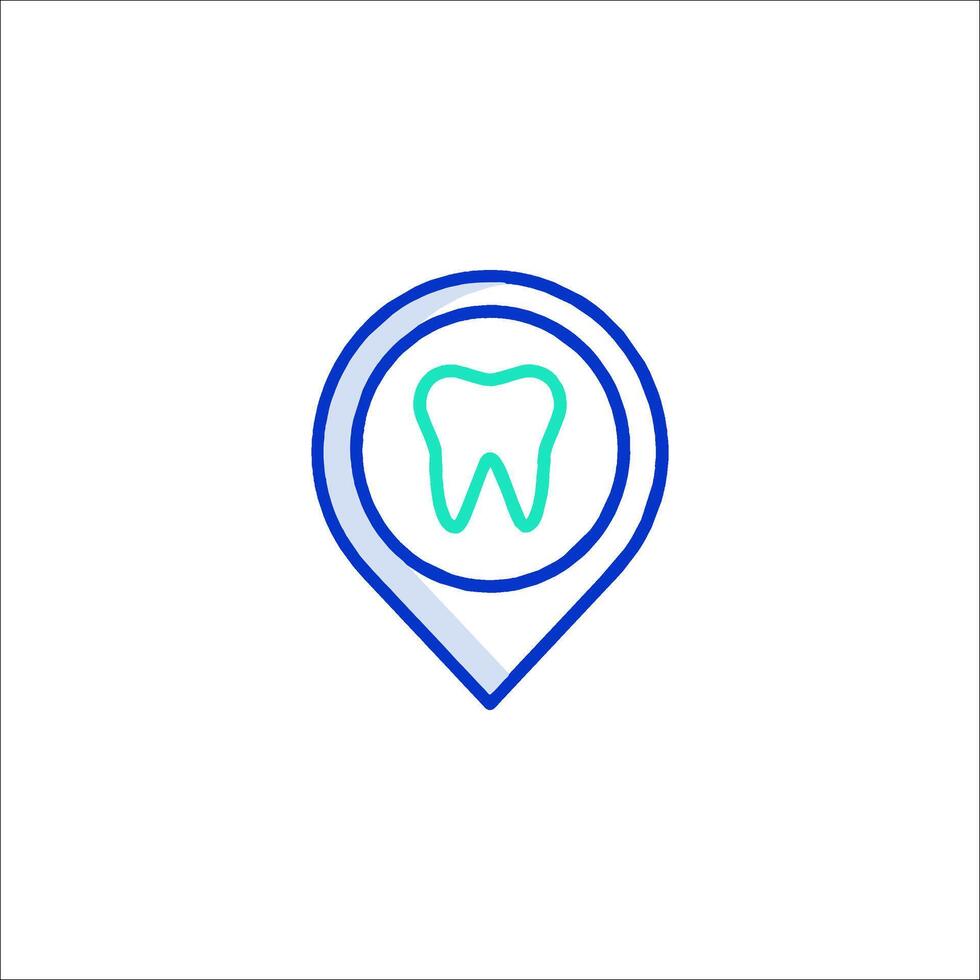 A tooth icon on a map pointer vector