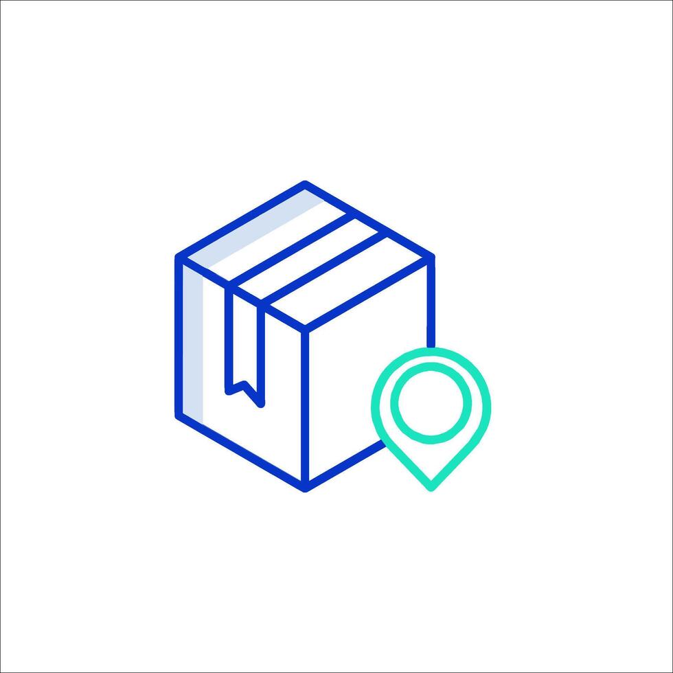A box with a map pin on it vector