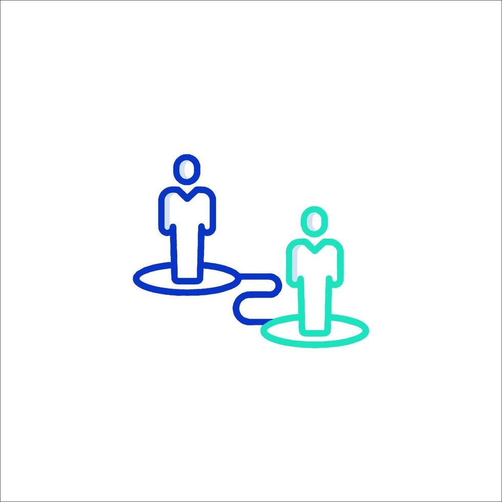A line icon of two people standing on a path vector