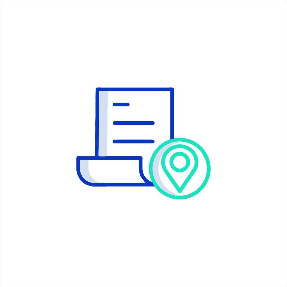 A document icon with a map pin vector