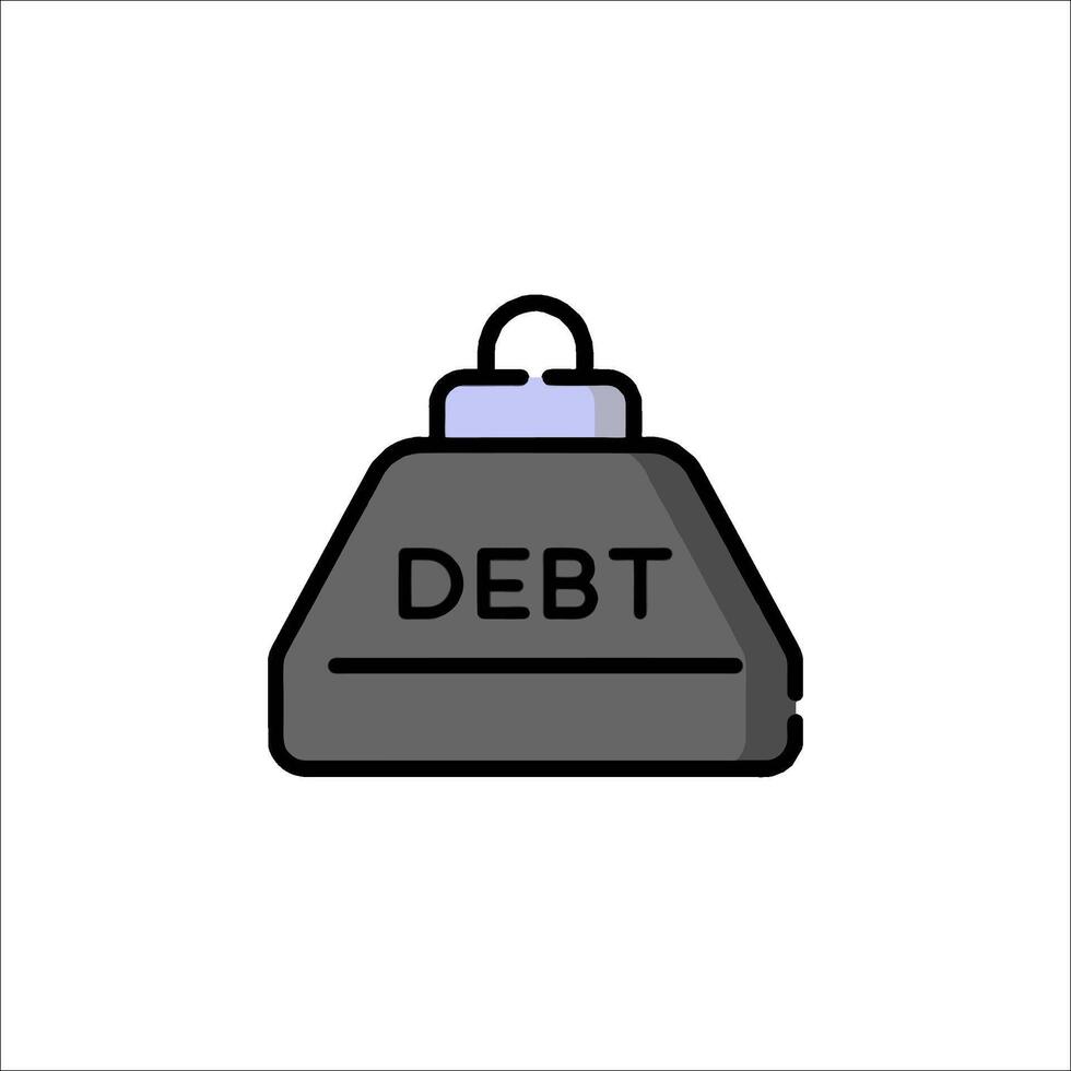 A debt icon with a black and white background vector
