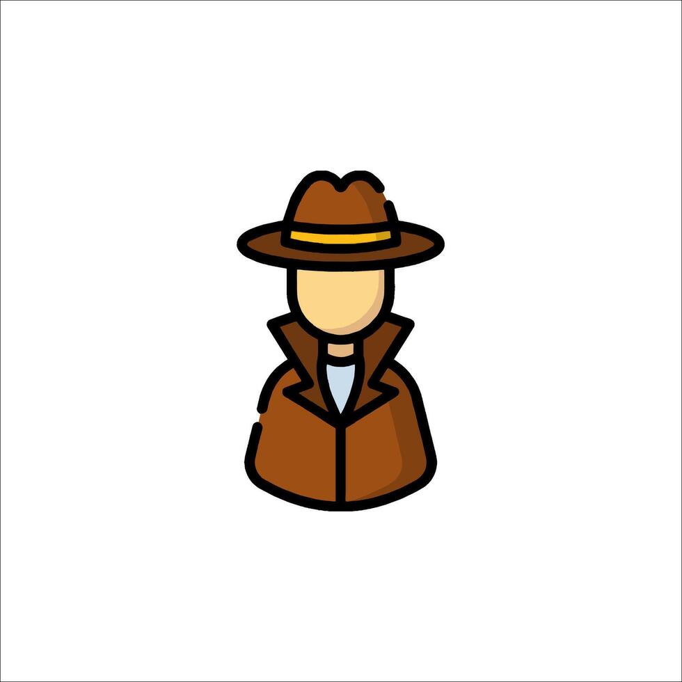 A man in a hat and coat icon vector