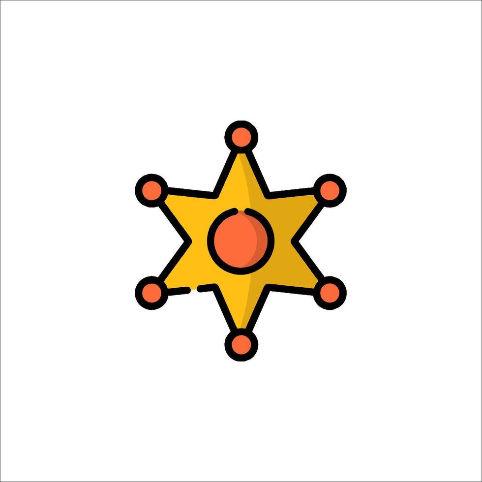 A sheriff star icon on a white background vector