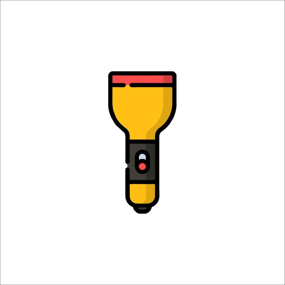 A yellow flashlight icon on a white background vector