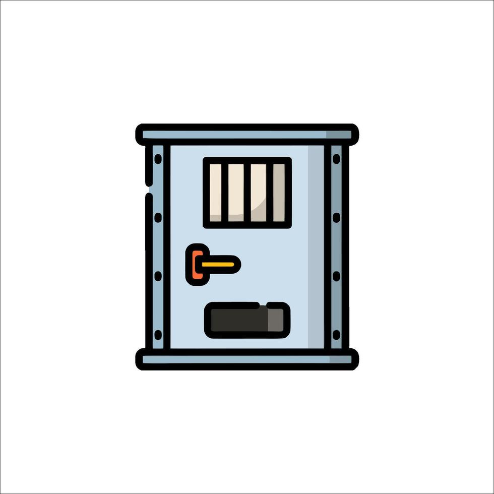 A jail cell door icon on a white background vector