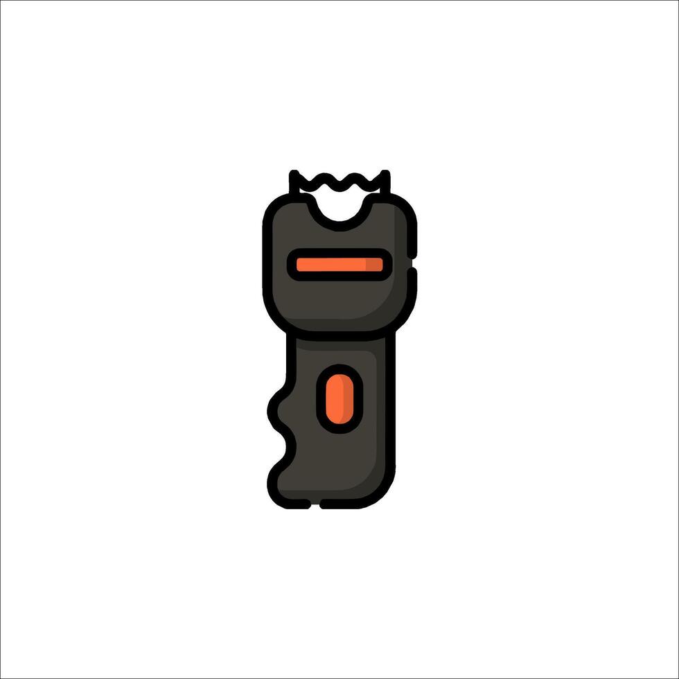 A black and orange flashlight icon on a white background vector