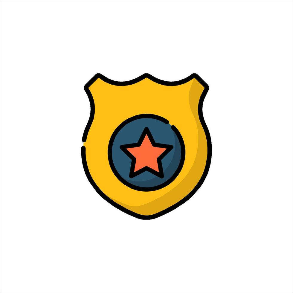 A police badge icon on a white background vector