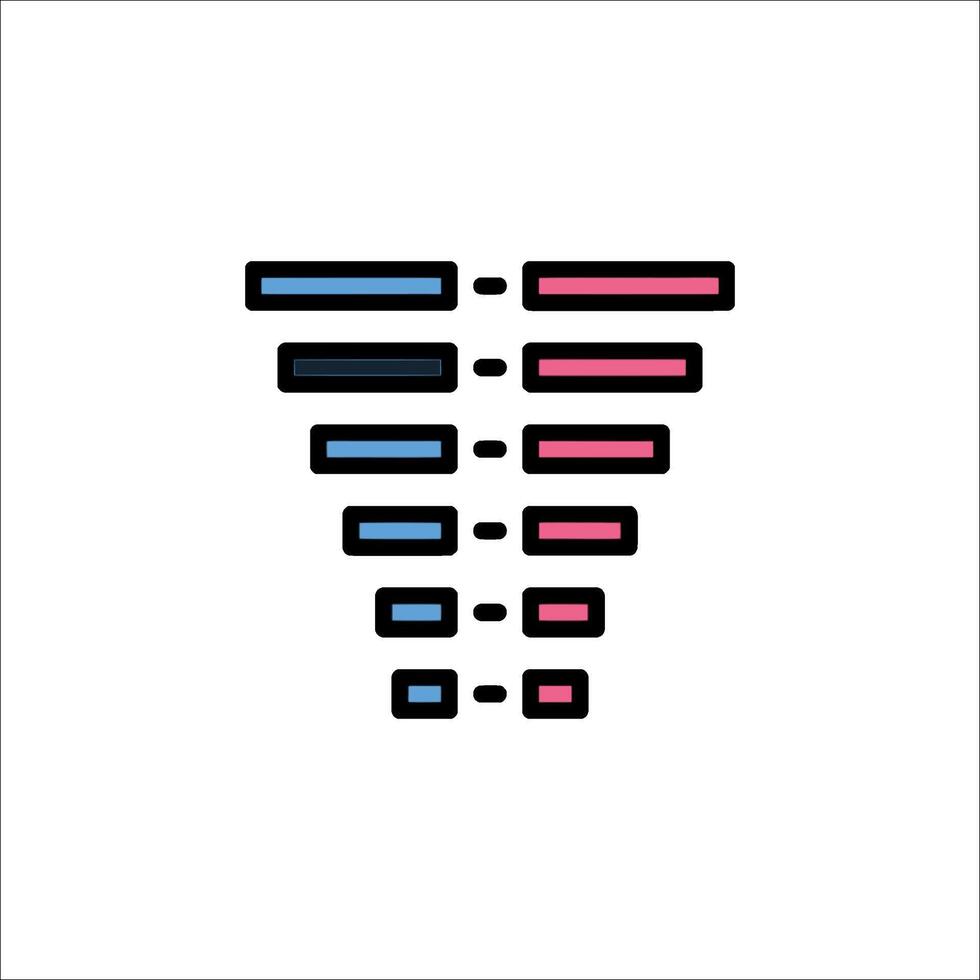 A line of colored bars on a white background vector