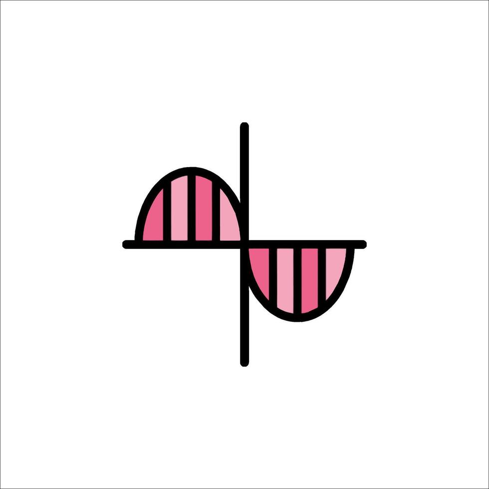A pink and black dna molecule icon vector