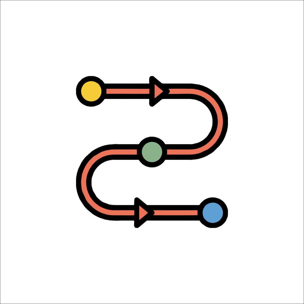 A line of arrows pointing to a single point vector