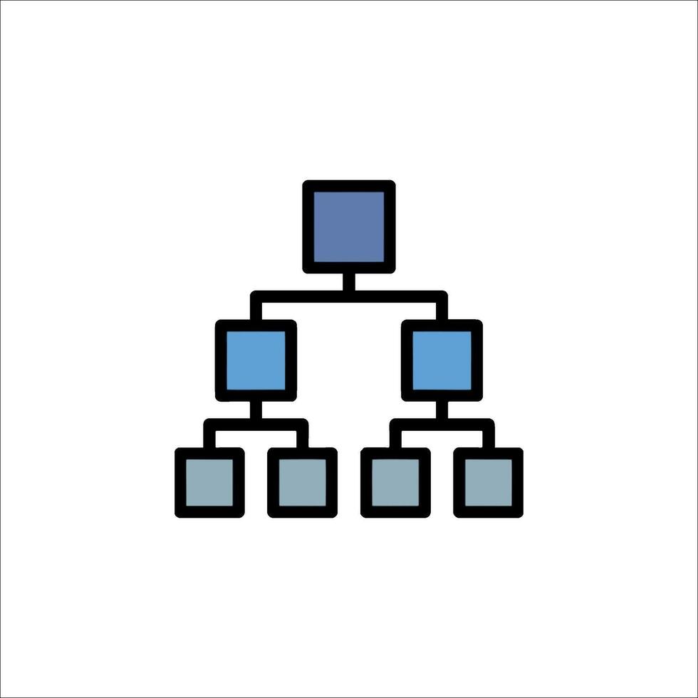 An icon of a tree with four squares vector