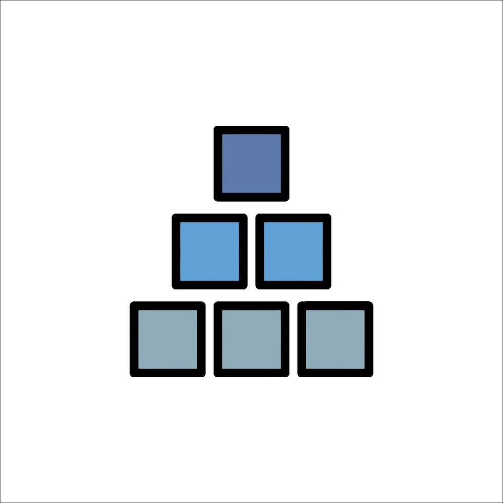 A pyramid of squares on a white background vector