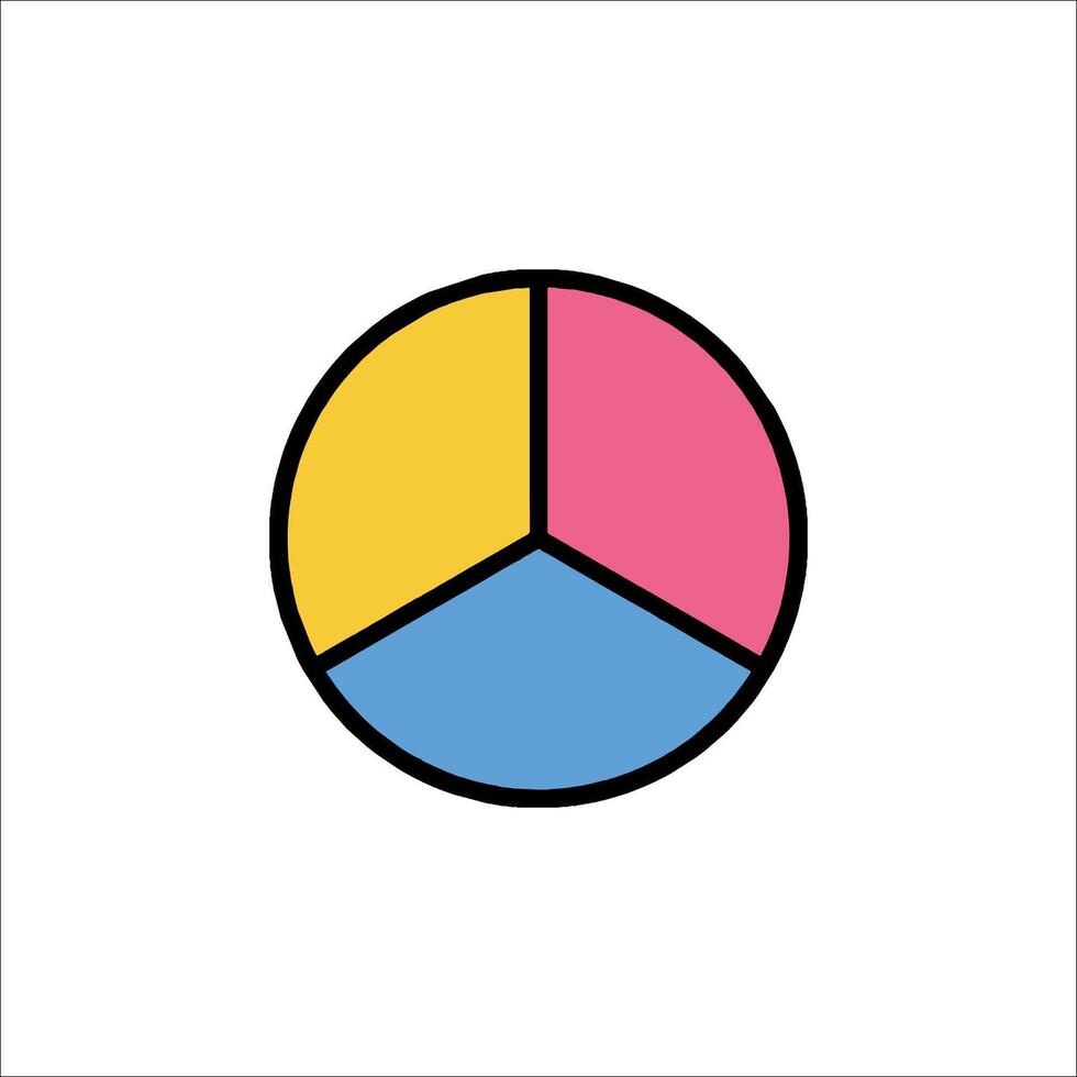 A colorful pie chart icon on a white background vector