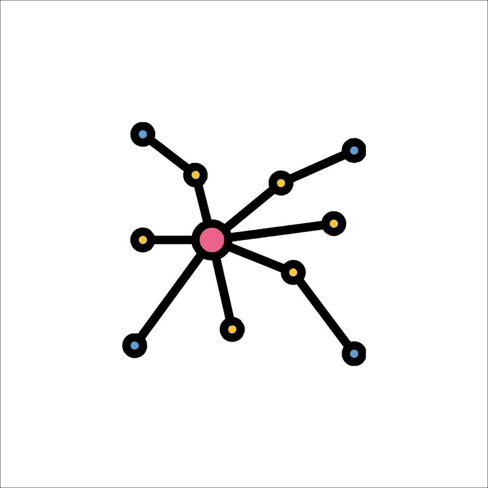 A network icon with dots and lines vector