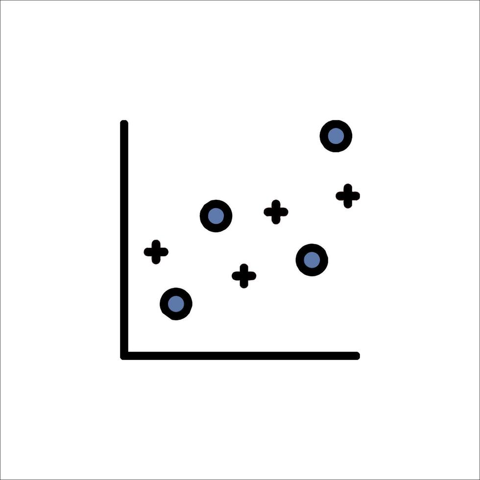 A graph with dots and a line vector