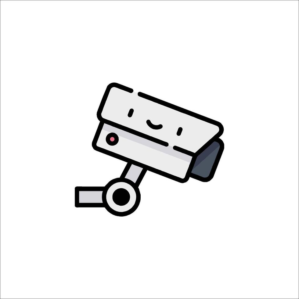 A cartoon surveillance camera on a white background vector