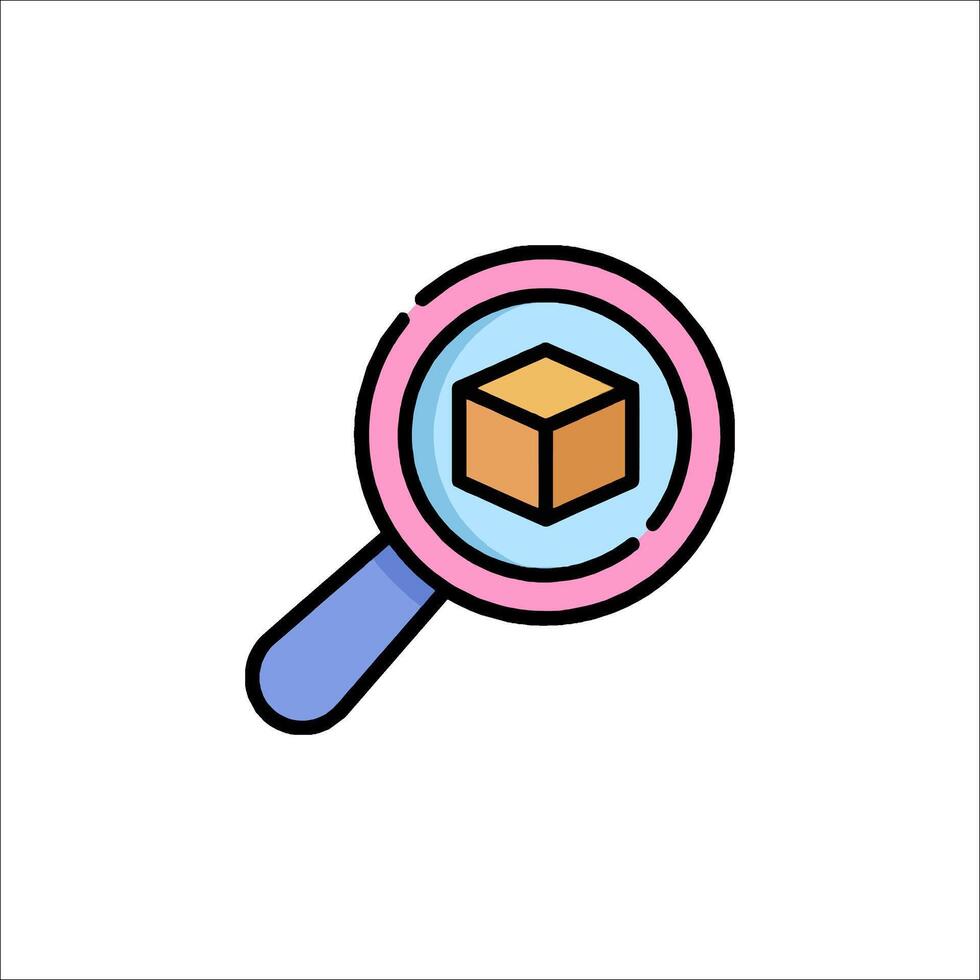 Magnifying box icon illustration vector