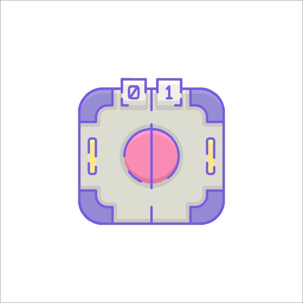 A square button with a pink and purple design vector