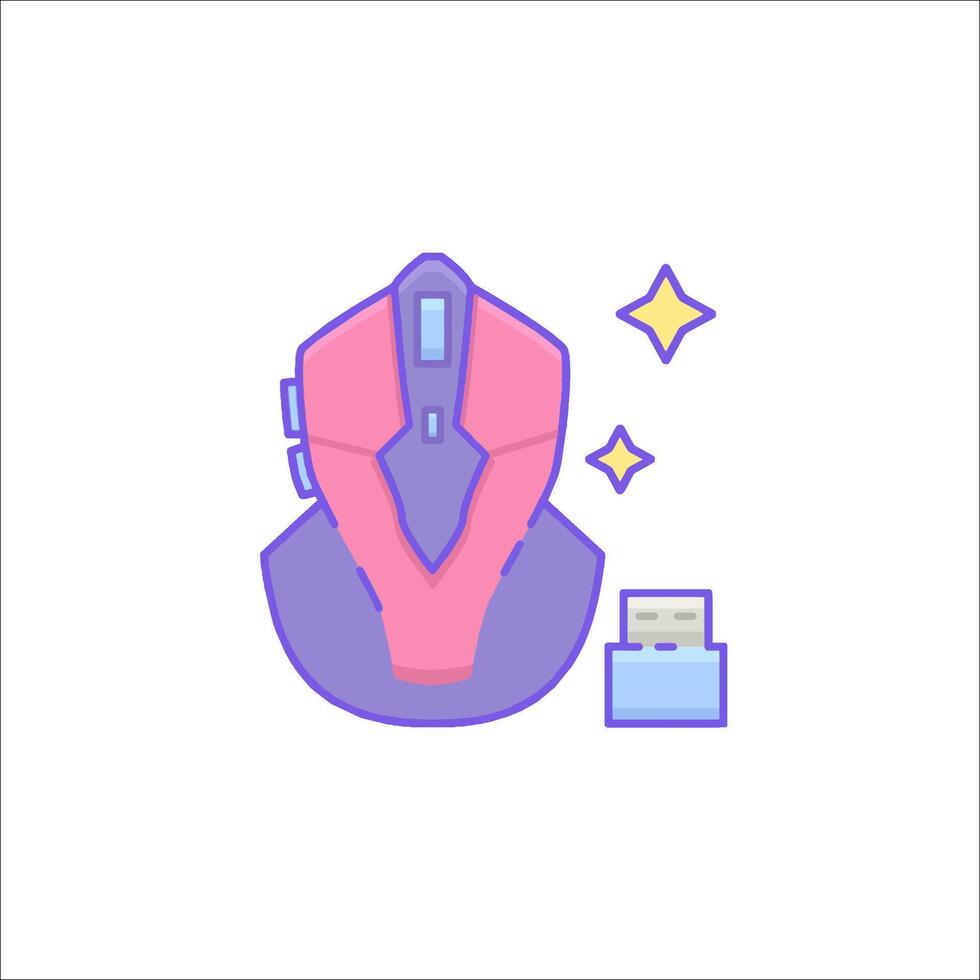 Mouse icon with a purple and pink background vector