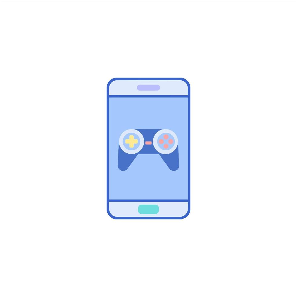 A smartphone with a game controller on it vector