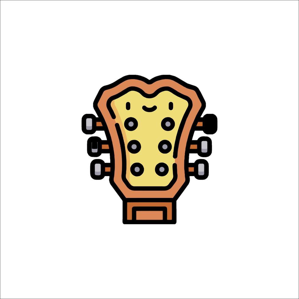 A guitar icon with a smiley face vector