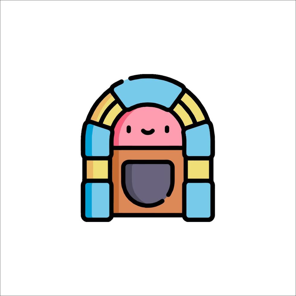 A cute little cartoon character sitting in a chair vector