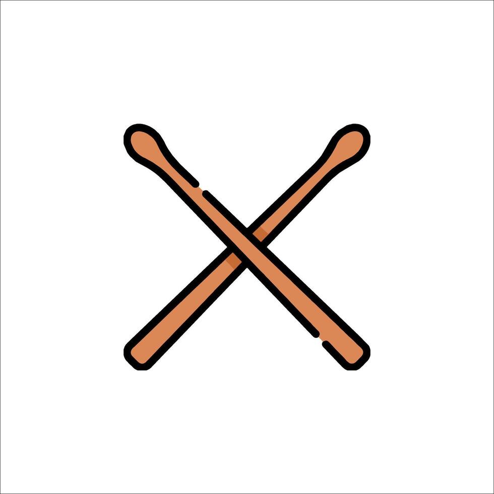 Two crossed sticks icon on white background vector