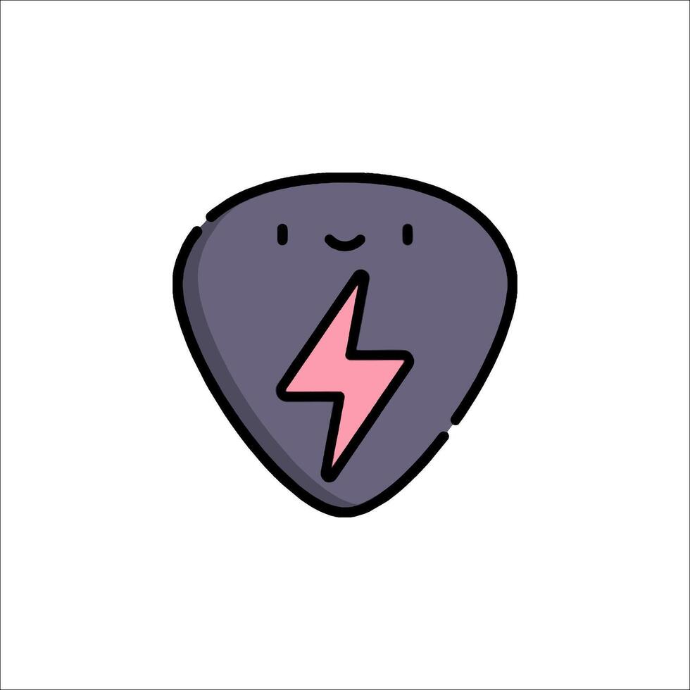 A guitar pick with a lightning bolt on it vector
