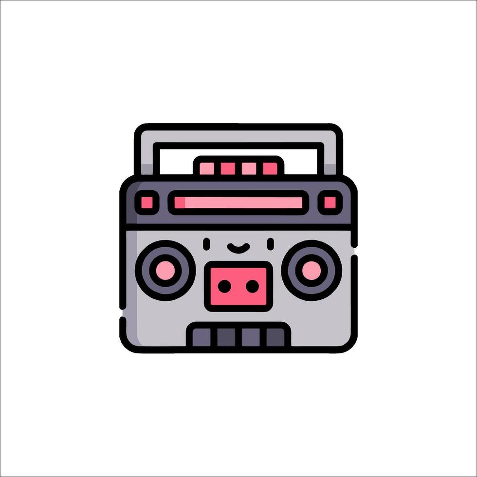 A cassette player icon on a white background vector