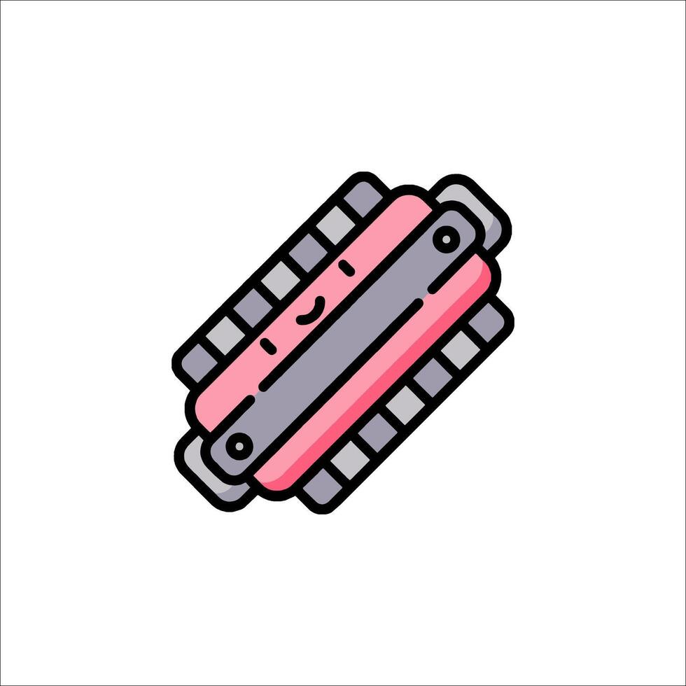 A pink and gray robot on a white background vector