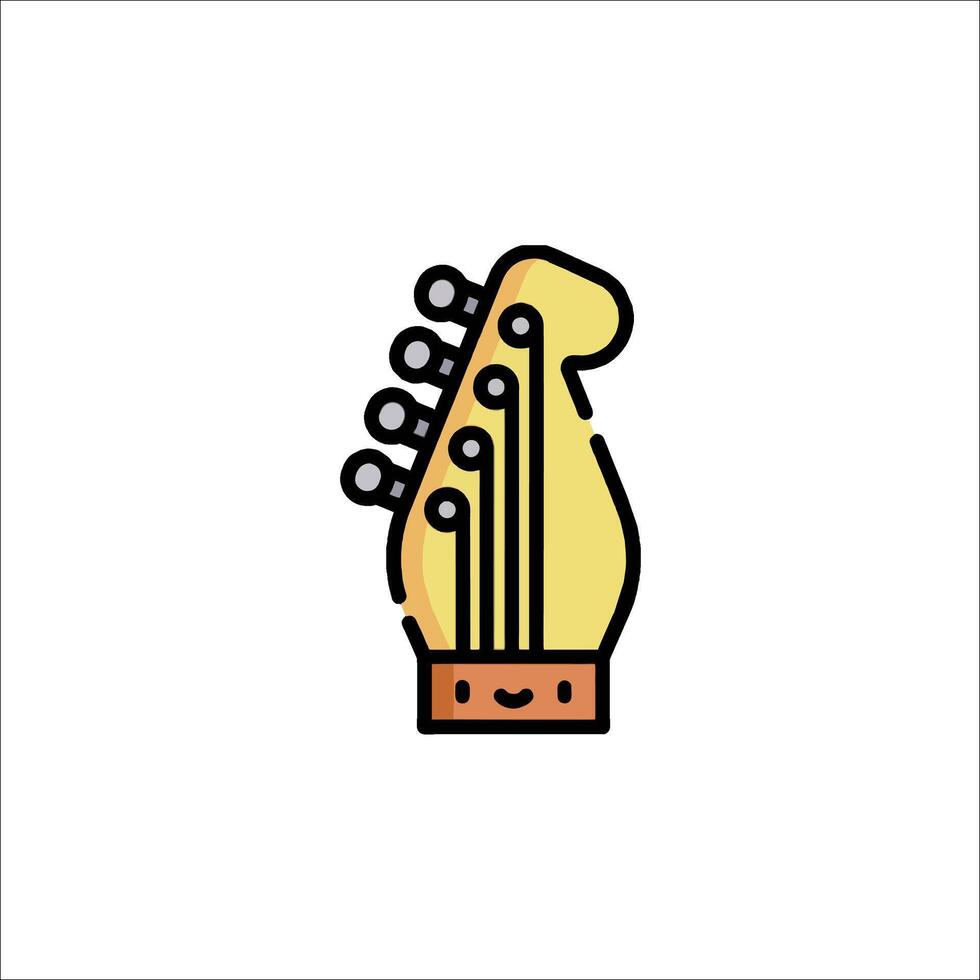 A guitar icon with a smiley face vector