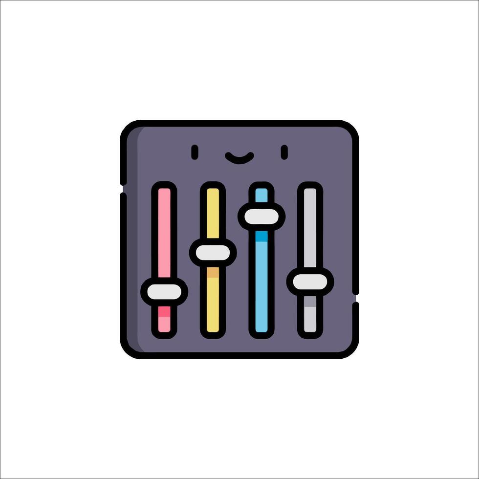 A colorful mixer icon with a smiley face vector