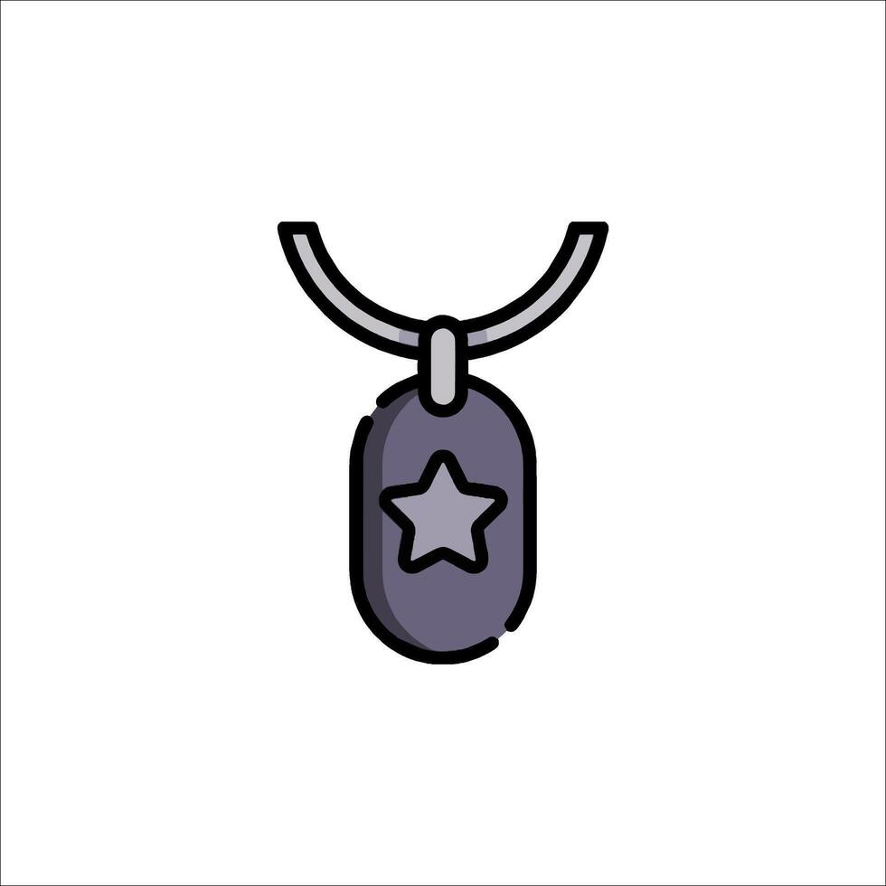 A dog tag with a star on it vector