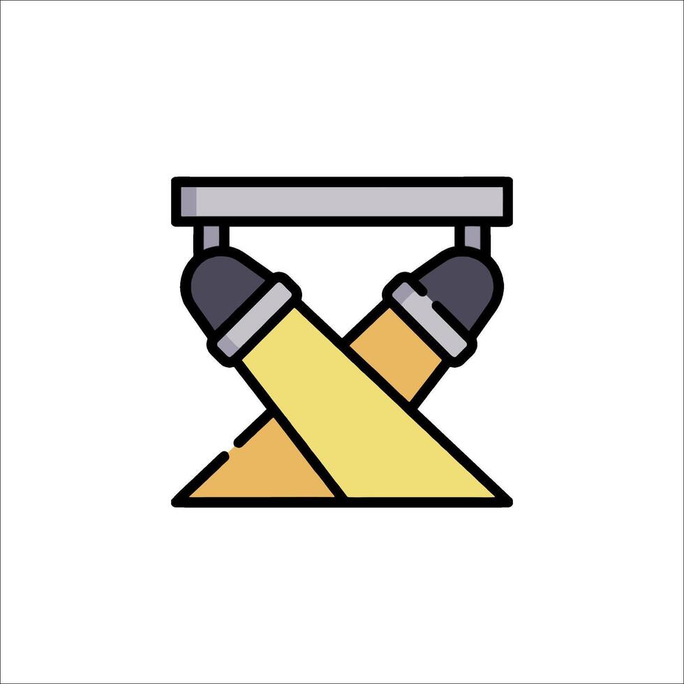 A line icon of two pencils on top of a pencil sharpener vector