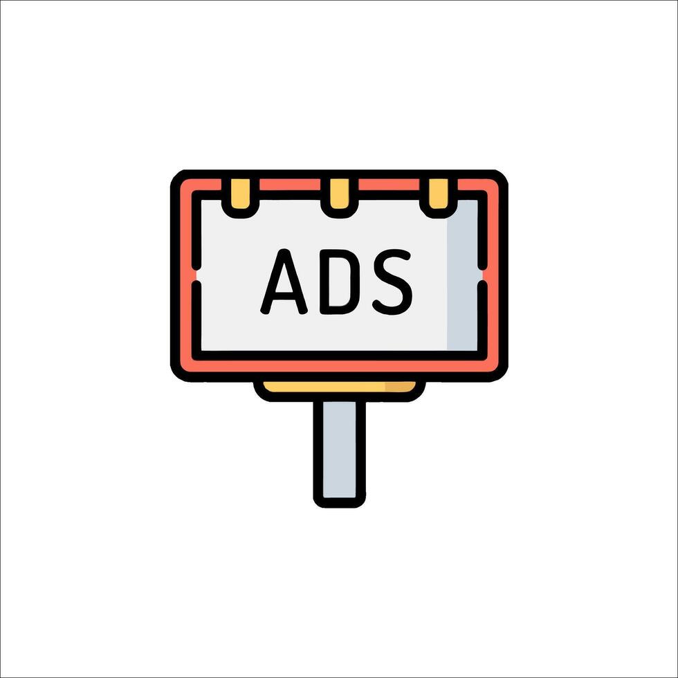 An ad sign on a white background vector