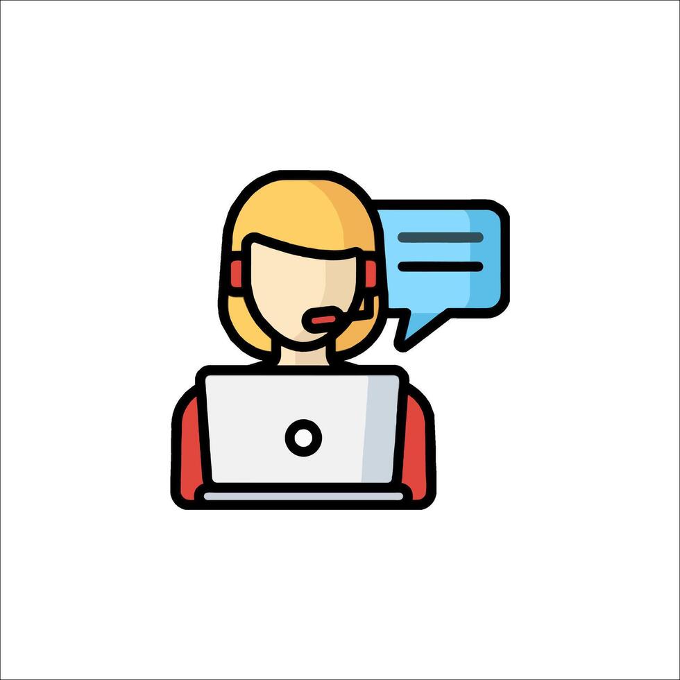 Call center operator icon illustration vector