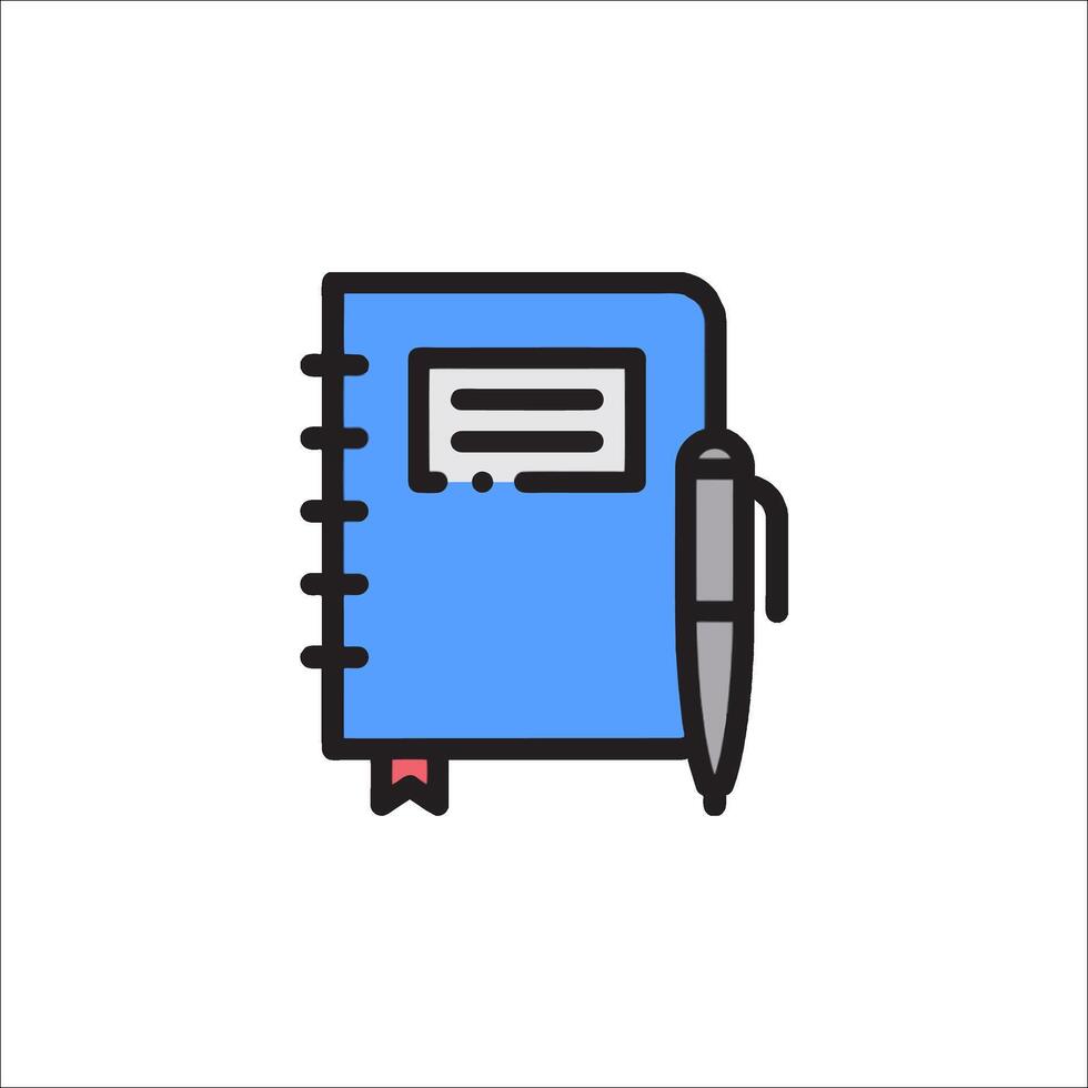 A notebook with a pen and a note vector