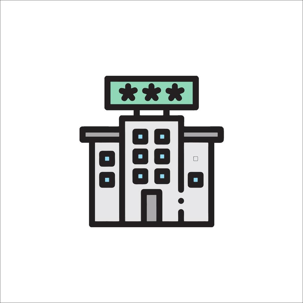 A hotel building with five stars on it vector