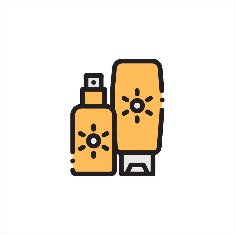 Sunscreen bottle and bottle of sunscreen vector