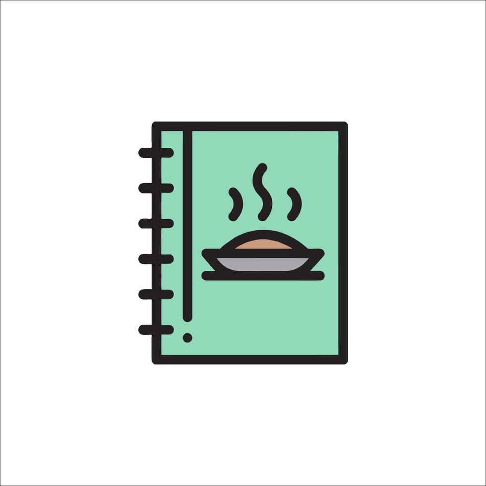 A notebook with a bowl of soup and a cup of coffee vector