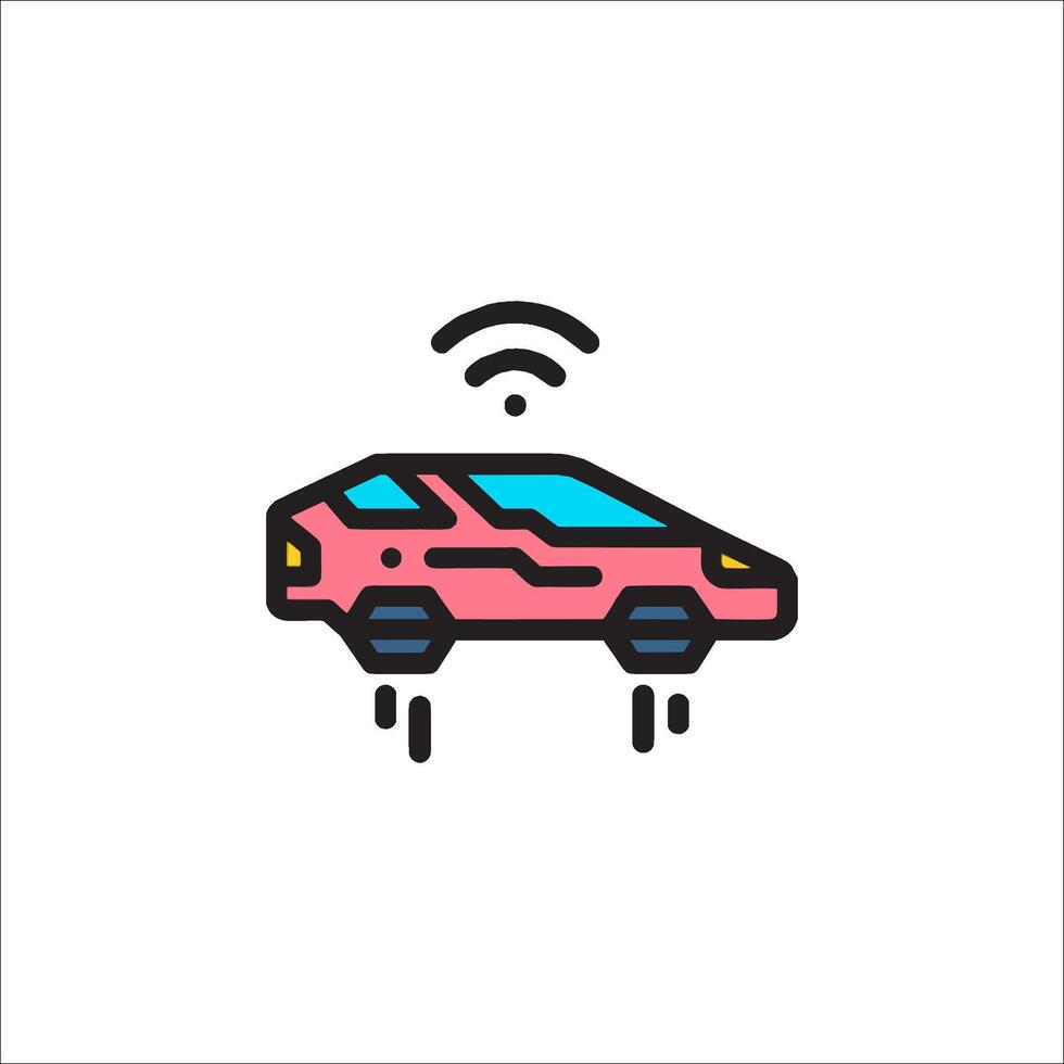 A car with a wifi icon on it vector