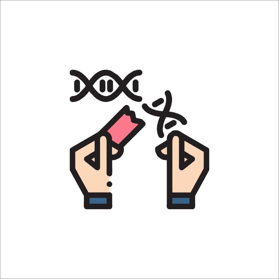 Two hands holding a piece of paper with a dna strand vector