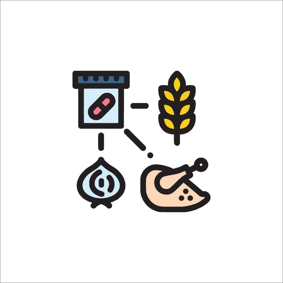 Food and medicine icons vector