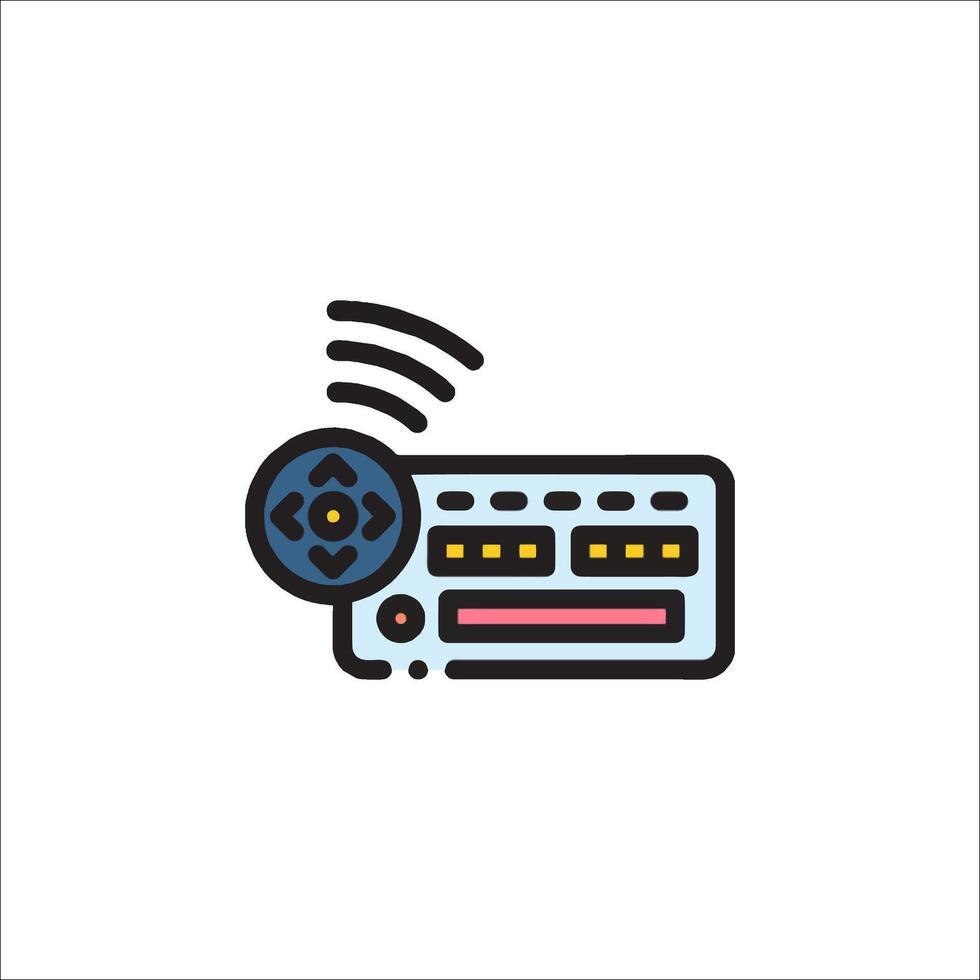 A radio icon with a remote control vector