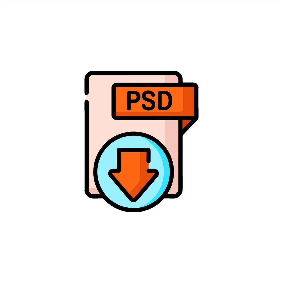 file icon with arrow pointing down vector